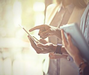 Businesswomen over tablet